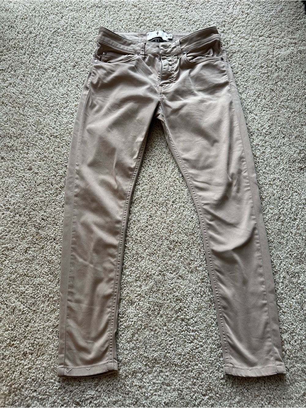 Father Sons Men's Slim Sateen Pants in biege